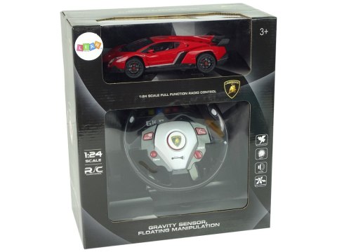 Auto Zdalnie Sterowane RC Lamborghini Veneno Z Kierownicą Czerwone 1:24