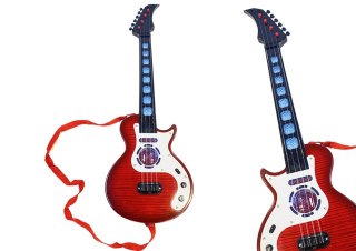 Gitara Elektryczna Instrument Dla Dzieci Światła Melodie Czerwona