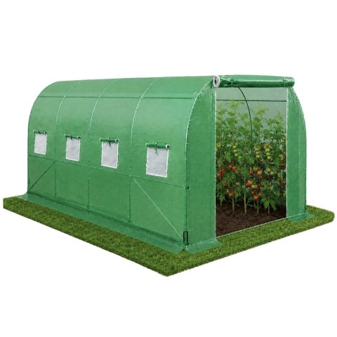 Tunel Ogrodowy Foliowy Szklarnia Na Warzywa Okna Zielony UV 4x2,5x2 M 10M²
