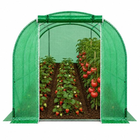 Tunel Ogrodowy Foliowy Szklarnia Na Warzywa Okna Zielony UV 4x2,5x2 M 10M²