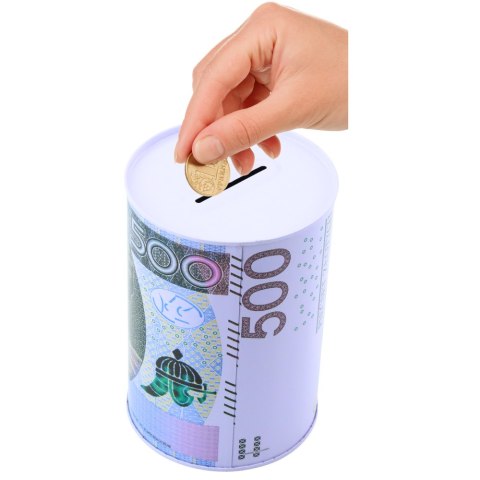 Skarbonka Metalowa Dla Dzieci Banknot 200 / 500 Złotych 15 x 10,5 cm