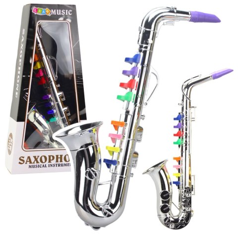 Instrument Muzyczny Dla Dzieci Saksofon Zabawkowy Srebrny