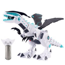 Robot Dinozaur Ze Skrzydłami Zdalnie Sterowany RC Światła Dźwięki Biały