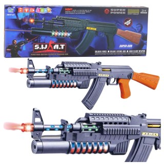 Zabawkowy Karabin AK-47 Symulacja Strzału Światła LED Dźwięki