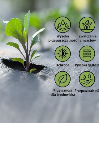 Agrotkanina Czarna 1100cm x 100m UV 135g Antychwastowa Agrowłóknina + Kotwy