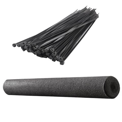 Siatka Cieniująca Na Ogrodzenie Płot Maskująca Szara 1.5M 10M 140g/m²