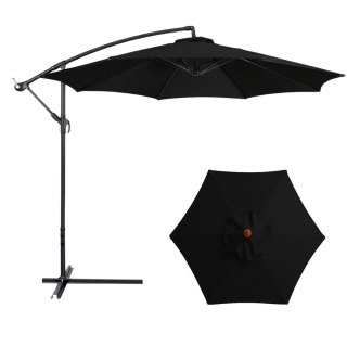 Parasol Ogrodowy Boczny Z Regulacją Pochyłu 350 x 250cm Czarny