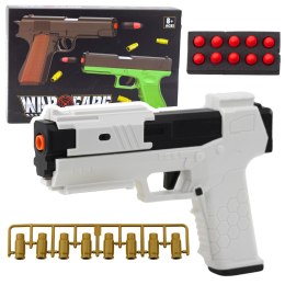 Pistolet Zabawkowy Naboje Piankowe Amunicja Łuski Biały