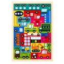 Drewniane Puzzle Łamigłówka Układanka Logiczna Pojazdy Kolorowe 23 el.