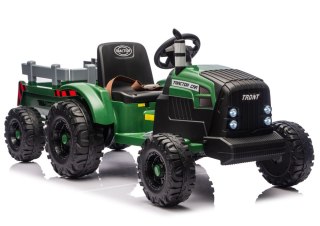 Traktor Na Akumulator CH9959B Z Przyczepą Ciemno Zielony 24V