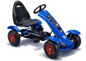 Sportowy Gokart Na Pedały F618 Pomowane Koła Obciążenie 50kg Niebieski