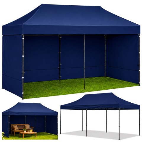 Namiot Ekspresowy Ogrodowy Cateringowy Pawilon Handlowy Granatowy 3x6 M