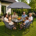 Zestaw Meble Ogrodowe Stół Krzesła Metalowe Parasol Na Balkon Taras Ogród