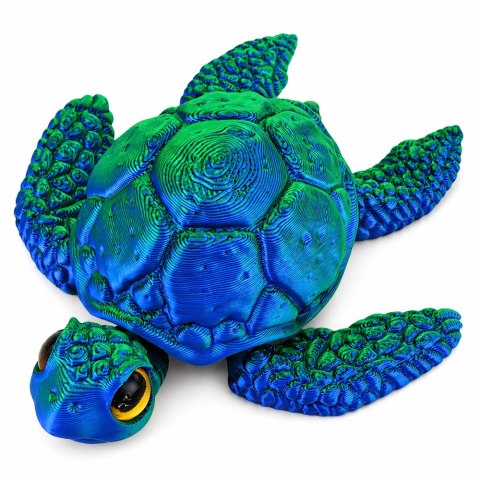 Figurka Żółw Morski 3D Ruchome Płetwy Głowa Niebiesko-Zielony 8 cm