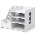 Organizer Przybornik Na Biurko Drewniany Na Segregatory Dokumenty Biały