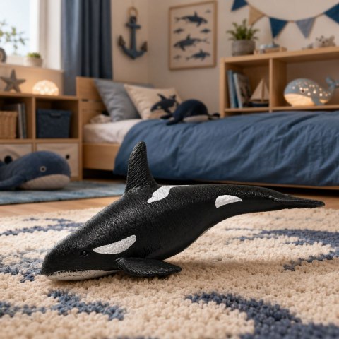 Ryba Gumowa Orka Figurka Rozciągliwa Realistyczna Ssak Morski 17,5 cm