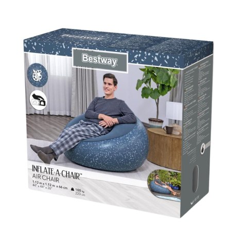 Fotel Dmuchany Siedzisko Niebieski Inflate A Chair Bestway 75154