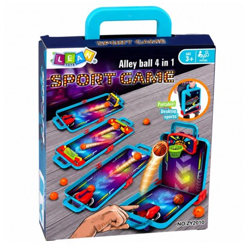 Mini Gra Zręcznościowa 3w1 Koszykówka Pinball Kręgle Przenośna Walizka