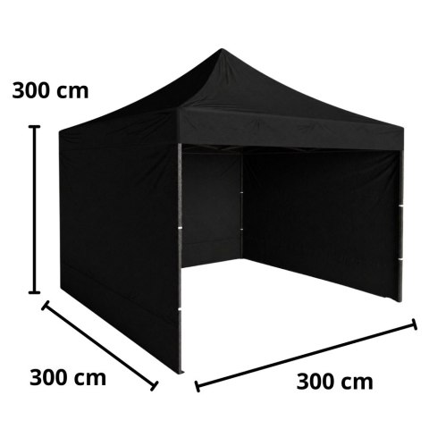 Namiot Ogrodowy Ekspresowy Pawilon Handlowy Cateringowy Czarny 3x3M