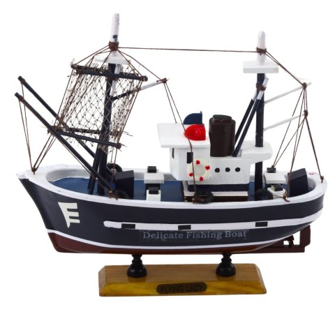 Model Kolekcjonerski Dekoracyjny Statek Kuter Rybacki Flying Lady 24x23cm